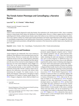 The Female Autism Phenotype and Camouflaging: a Narrative Review