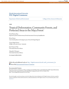 Tropical Deforestation, Community Forests, and Protected Areas in the Maya Forest