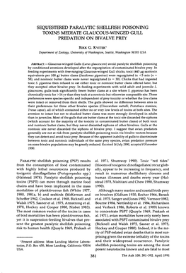 Toxins Mediate Glaucous-Winged Gull Predation on Bivalve Prey