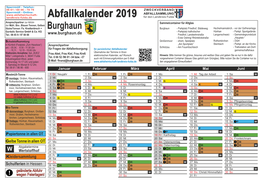 Abfallkalender 2019 ABFALLSAMMLUNG