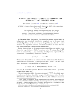 Robust Multivariate Mean Estimation: the Optimality of Trimmed Mean