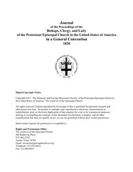 1820 Journal of General Convention