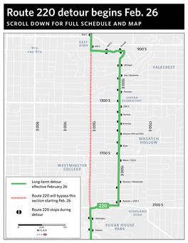 Route 220 Detour Begins Feb. 26 SCROLL DOWN for FULL SCHEDULE and MAP