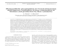 Photosynthetic Picoplankton in French Polynesian Atoll Lagoons: Estimation of Taxa Contribution to Biomass and Production by Flow Cytometry