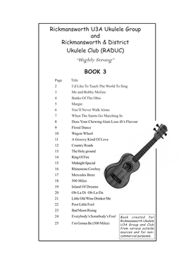 BOOK 3 Rickmansworth U3A Ukulele Group