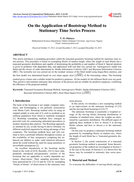 On the Application of Bootstrap Method to Stationary Time Series Process