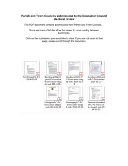 Parish and Town Councils Submissions to the Doncaster Council Electoral Review