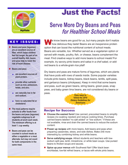 Serve More Dry Beans and Peas for Healthier School Meals