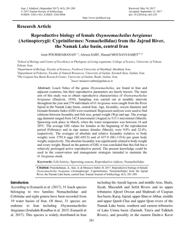 Research Article Reproductive Biology Of