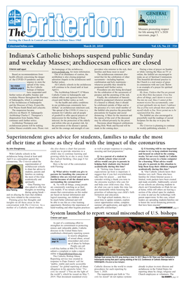 Indiana's Catholic Bishops Suspend Public Sunday and Weekday