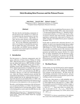 Stick-Breaking Beta Processes and the Poisson Process