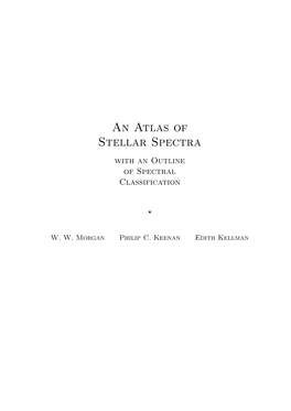 An Atlas of Stellar Spectra with an Outline of Spectral Classification