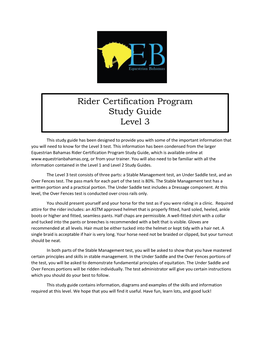 Rider Certification Program Study Guide Level 3