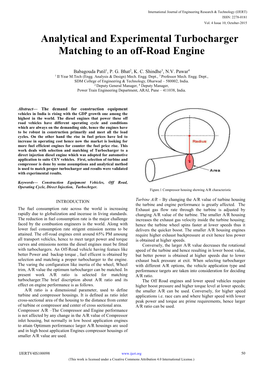 Analytical and Experimental Turbocharger Matching to an Off-Road Engine