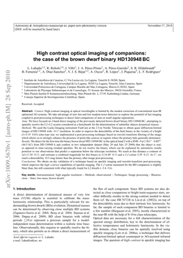 High Contrast Optical Imaging of Companions: the Case of the Brown Dwarf Binary HD-130948BC