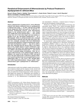 Paradoxical Enhancement of Atherosclerosis by Probucol Treatment in Apolipoprotein Eðdeﬁcient Mice