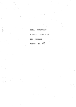 LOCAL GOVERNMENT BOUNDARY Coamission for ENGLAND RE
