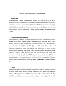 Mkalama District Council Profile