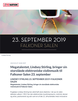 Megatalentet, Lindsey Stirling, Bringer Sin Storslåede Elektroniske Violinmusik Til Falkoner Salen 23