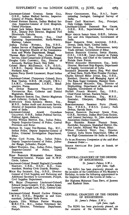 Supplement to the London Gazette, 13 June, 1946 2763