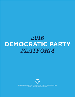 2016 Democratic Party Platform