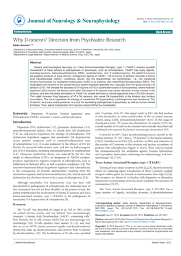 Why D-Neuron? Direction from Psychiatric Research