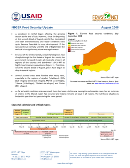 Niger Food Security Update, August 2008