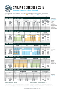 SAILING SCHEDULE 2018 Denmark – Iceland Or Iceland – Denmark