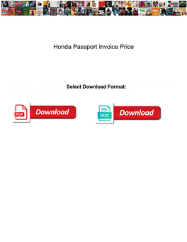 Honda Passport Invoice Price