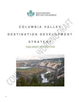 Columbia Valley Destination Development Strategy Has Been Developed to Enhance the Competitiveness of the Columbia Valley Over the Next 10 Years and Beyond