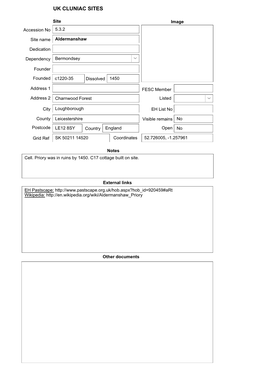 Uk Cluniac Sites