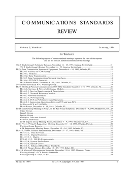 Communications Standards Review