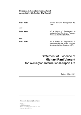 Statement of Evidence of Mike Vincent (WIAL Corporate)