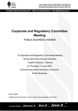 17 June 2021 Commencing at the Conclusion of Council Public Business