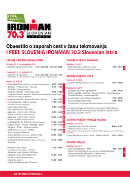 Obvestilo O Zaporah Cest V Času Tekmovanja I FEEL SLOVENIA IRONMAN 70.3 Slovenian Istria