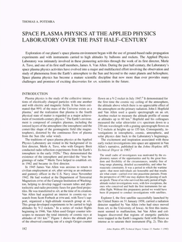 Space Plasma Physics at the Applied Physics Laboratory Over the Past Half-Century