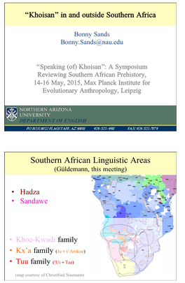 Southern African Linguistic Areas (Güldemann, This Meeting)