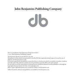 John Benjamins Publishing Company