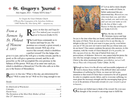 A St. Gregory's Journal A