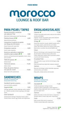 Para Picar / Tapas Sandwiches Ensaladas/Salads Wraps