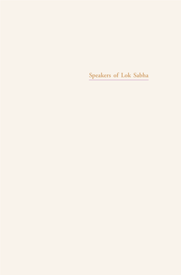 Speakers of Lok Sabha