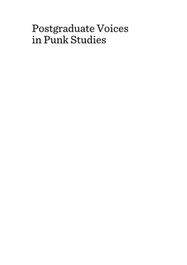 Postgraduate Voices in Punk Studies