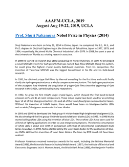 AAAFM-UCLA, 2019 August Aug 19-22, 2019, UCLA Prof. Shuji