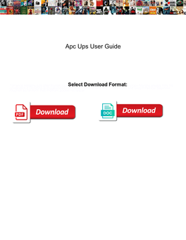 Apc Ups User Guide