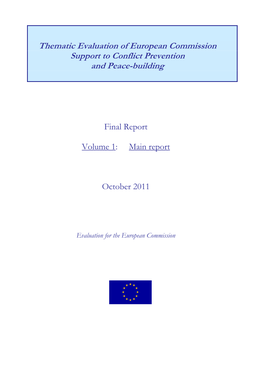 Thematic Evaluation of European Commission Support to Conflict Prevention and Peace-Building