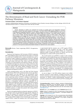 The Determinants of Head and Neck Cancer: Unmasking the PI3K