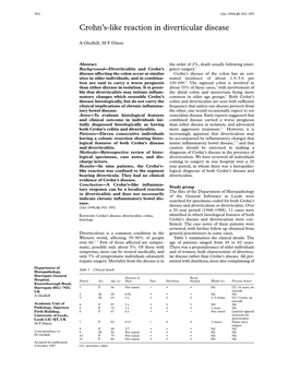 Crohn's-Like Reaction in Diverticular Disease