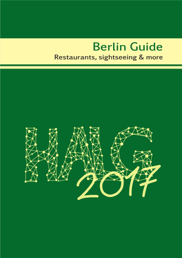 Berlin Guide Restaurants, Sightseeing & More P