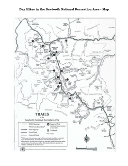 Day Hikes in the Sawtooth National Recreation Area - Map