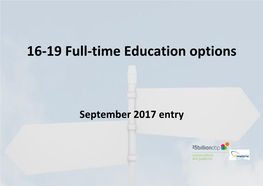 16-19 Full-Time Education Options